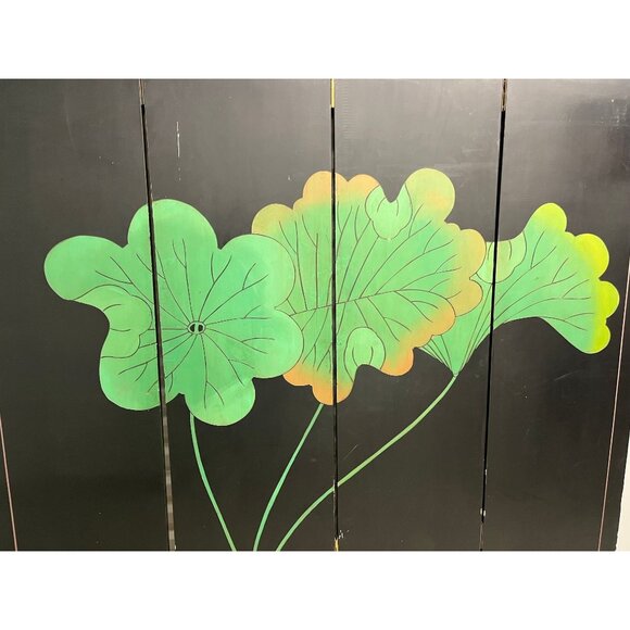 Vintage 1950's Oriental Asian Chinioiserie Gold Coromandel 4 Panel Screen Divide - Picture 5 of 10